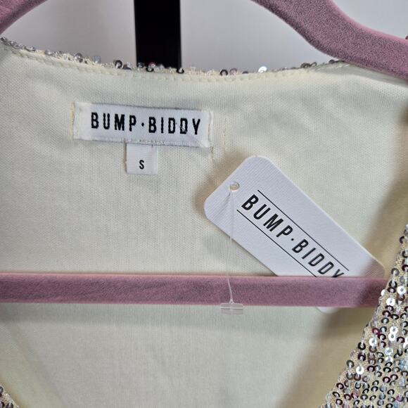 NWT Bump Biddy Maternity Event Dress Sequin Maxi Short Sleeve Small Style 9326 - Picture 4 of 8